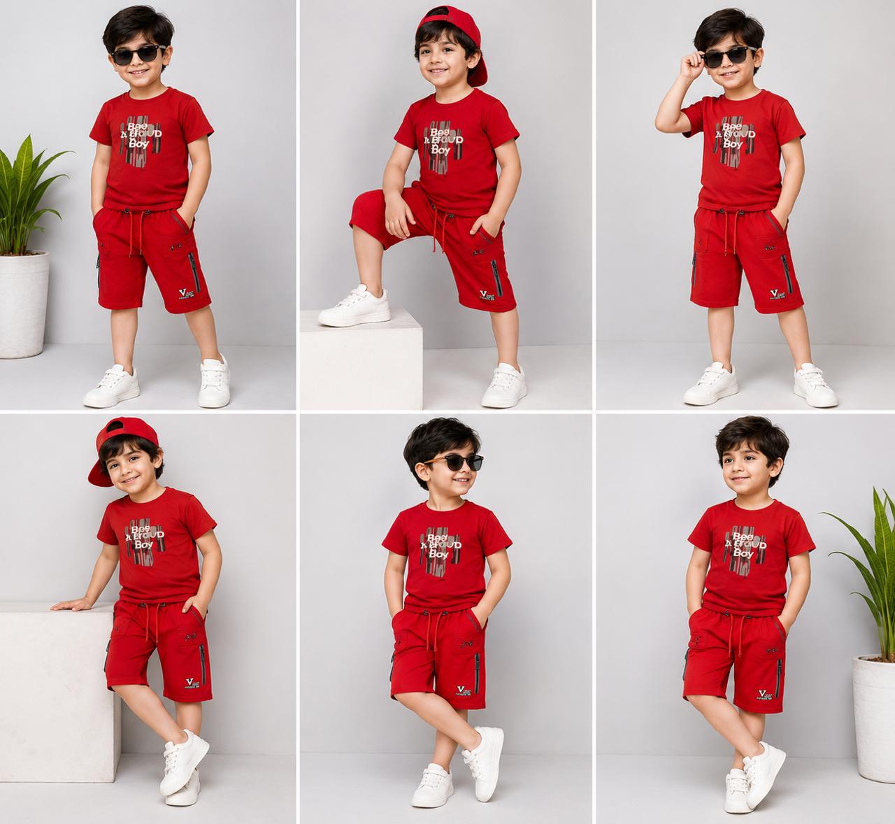 Boys Summer Printed T-Shirt & Shorts Suit
